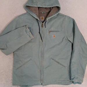 Chaqueta forrada Carhartt WJ141 454 Seaglass azul Sierra Sherpa para mujer mediana cremallera completa - Imagen 1 de 9
