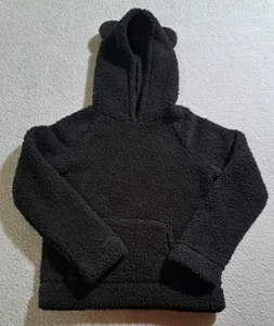 Disney Jumping Beans Girl`s Minnie Mouse Black Soft Cozy Faux Fur Hoodie Size 10 - Picture 1 of 6