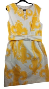 Talbots Womens Size 16 Sheath Dress Yellow Sleeveless V-Neck Career Cotton lined - Picture 1 of 8