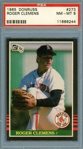 1985 Donruss # 273 Roger Clemens RC PSA 8 NM-MT Red Sox (11686244)
