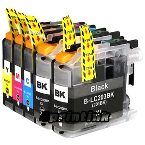5pk Ink set for Lc203 Brother Lc203xl mfc J480dw J460dw J485dw J680dw Lc201 - Picture 1 of 5