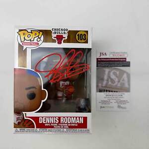 Autographed/Signed Dennis Rodman Chicago Bulls Funko Pop #103 Figurine JSA COA