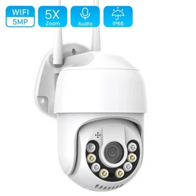 5MP Wireless IP Wifi Camera HD 1080P 5X Zoom Outdoor PTZ CCTV Dome Camera iCSee - Image 1 of 4