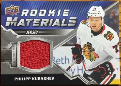 2020-21 Upper Deck Rookie Materials Philipp Kurashev #RM-KU Chicago Blackhawks - Image 1 of 4