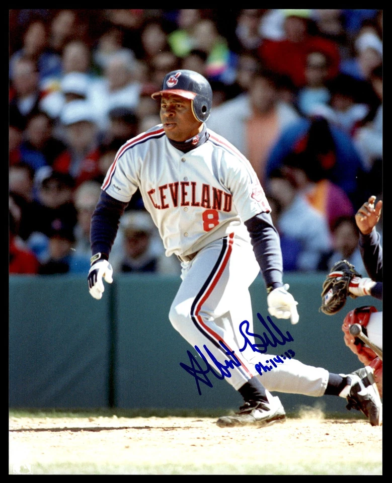 FOTO FIRMADA POR ALBERT BELLE 8X10 INSCRITA "PHIL 4:13" - INDIOS DE CLEVELAND Foto 1 de 1