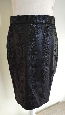Falda lápiz vintage Escada Margaretha Ley negra imitación piel de serpiente para mujer talla FR 38 Foto 1 de 4