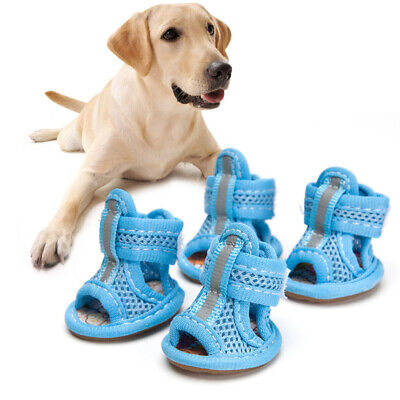 4pcs Summer Breathable Pets Dog Boots Mesh Sandals Dog Shoes Anti-slip Sneakers • 8.56€