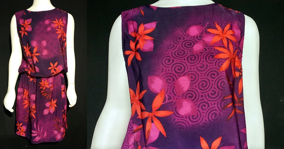 VESTIDO DE FESTA PRAIA VERÃO ESTAMPA HAVAIANA VINTAGE ANOS 80 R&K ORIGINAIS tamanho 12 - Imagem 1 de 4