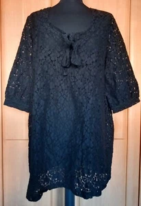 H&M ❤ BB ❤ Tunika Bluse schwarz Spitze 3/4-Arm ❤ Gr. 3XL 50/52 - Bild 1 von 4
