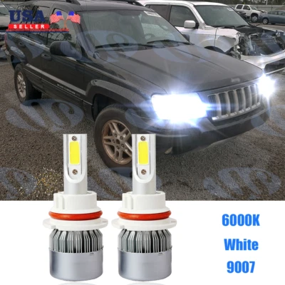 For 1993 1994 1995 1996 1997 Jeep Grand Cherokee 9007 LED Headlight Bulb 6000K - Image 1 of 4