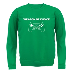 Weapon Of Choice Gamer - Kids Hoodie / Sweater - Game Gaming Geek Nerd PC - Picture 1 of 20