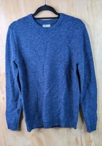 Reiss Jasper Chunky Knit Jumper Sweater Wool Blend Mens Size Medium Blue Winter - Picture 1 of 14