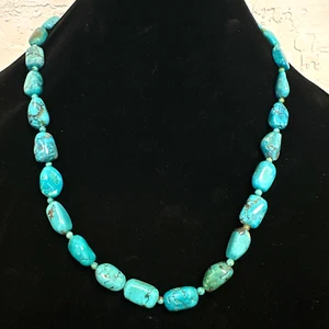 Vintage Native American Turquoise Necklace, 62g, 22" - Picture 1 of 13