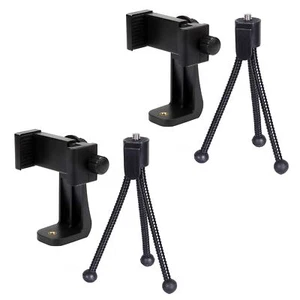 Universal Smartphone Tripod Holder Mount Adapter Set, with Adjustable Clamp - Picture 1 of 6