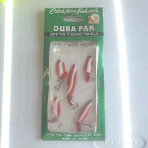 Pack de 5 cucharas señuelos de pesca dobles Dura-Pak vintage rojo blanco - Imagen 1 de 4