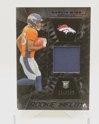 2023 Panini Black Rookie Influx Patch Marvin Mims #RI-18 134/150 Denver Broncos - Image 1 of 3