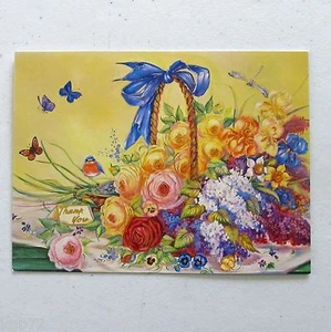 Leanin Tree Thank You Greeting Card Flowers Multi Color R35 - Picture 1 of 2