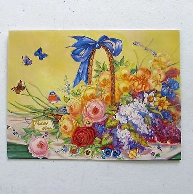 Leanin Tree Thank You Greeting Card Flowers Multi Color R35 - Image 1 of 2