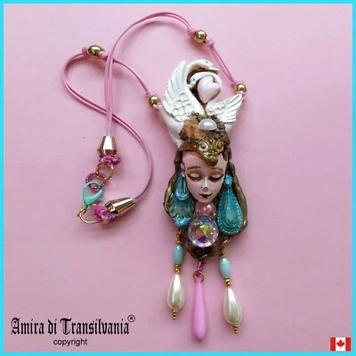 Collar de Lujo Colgante Mágico Joyería Belleza Dormir Art Deco Cisne Belle Epoque Foto 1 de 4
