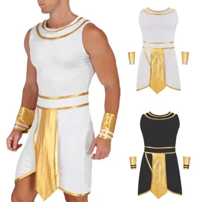 Men's 3 Pieces Mr Toga Cosplay Costume Set Greek Roman God Robes with Wristband - Image 1 of 4