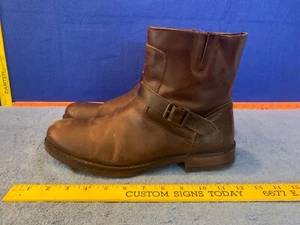 Franco Fortini 561073 Open Road Brown Leather Ankle Zip Boots Men's size 10.5 - Picture 1 of 20
