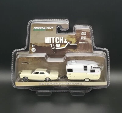  Greenlight Limited Edition Hitch & Tow 1967 Ford Custom Shasta Airflyte 1:64 - Image 1 of 4