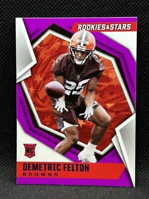 2021 Rookies & Stars - Demetric Felton #191 - Purple Parallel ROOKIE Card! - Image 1 of 2