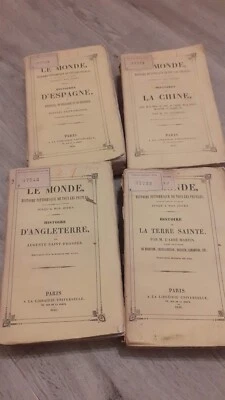 Le Monde Histoire Pittoresque de Tous les Peuples-1846, Paris, 4 books, antique - Image 1 of 4