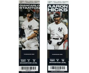 YANKEES 2019 TICKET STUB "TIE BREAKER" PICK: Giancarlo Stanton/Aaron Hicks - Picture 1 of 3