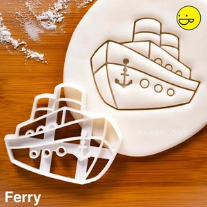 Ferry cookie cutter | ship sailor nautical wedding bon voyage anchor biscuit - Picture 1 of 7