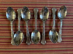(7)Wallace Stainless 18/10 Kings Pattern TableSpoons 7.25”Sea Shell - Picture 1 of 6