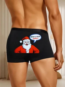 Herren Xmas Boxershorts – "Who's Your Santa?" – Witzige Unterwäsche Geschenk - Bild 1 von 3