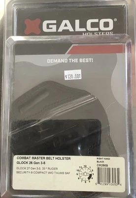 Galco CM286B Leather Holster  Fits G26/27 Gen 3-5 Ruger Security 9 No Thumb Saft - Image 1 of 2