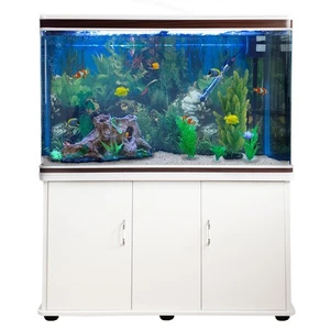 Pecera Acuario Completo 300L con Mueble Inferior Blanco 300W & Kit Iniciación - Imagen 1 de 10