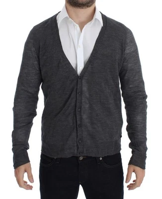 Costume National Gray Wool Button Cardigan Men's Sweater Authentic - Image 1 of 4
