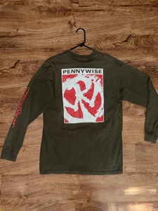 Vintage Pennywise Shirt Mens XL Green Volcom 1994 Punk Band Long Sleeve 90s - Picture 1 of 10