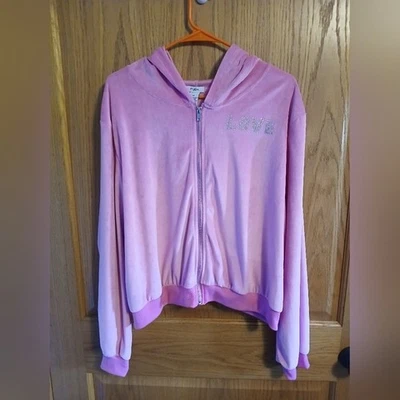 Rue21 Terciopelo Rosa Cremallera Sudadera con Capucha "Love" Para Mujer Talla 2X Nueva con Etiquetas Foto 1 de 4