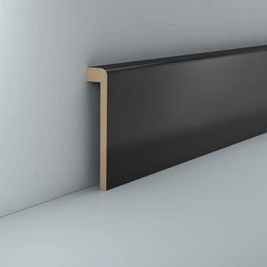 Sockelleisten Abdeckleiste Fliesensockel 19 x 96 Schwarz seidenmatt Modern MDF - Bild 1 von 3