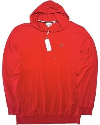 LACOSTE Mens Big and Tall Lightweight Hooded T Shirt Hoodie Red (MSRP $110) - Image 1 of 3