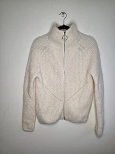 Hush Alpaka Creme Strick Reißverschluss Jacke Pullover Cardigan Small - Bild 1 von 8