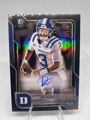 2025 Bowman Chrome U Darian Mensah #BCA-DM Black Refractor Auto 06/10 Duke - Image 1 of 2