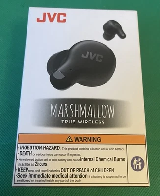 JVC Marshmallow Black In Ear True Wireless Earbuds Headphones HA-A18T Retail $49 - Image 1 of 4