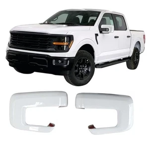 Spiegelabdeckungen für 2021-2024 Ford F150, weiß ABS lackiert Rückspiegelabdeckungen - Bild 1 von 8