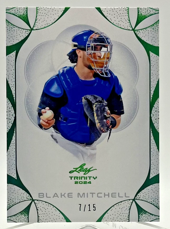 2024 Leaf Trinity Blake Mitchell Rookie Base Green #19 Kansas City Royals #7/15 - Image 1 of 1