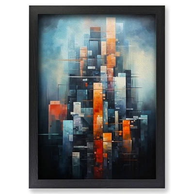 Framed Skyscraper Contemporary Art Wall Art Canvas Print Poster Picture, Decor - Image 1 of 4