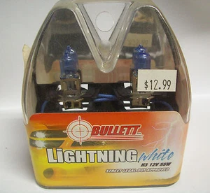 Bullett Lightning White H3 12V 55W Street Legal Set of 2 - Picture 1 of 2