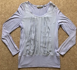 Ladies Mint Velvet Long Sleeve Blouse Top. Size 10. lilac. Silk Blend. Lovely - Picture 1 of 5