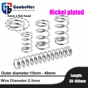 Nickel Plated Spring Steel Compression Spring Return Spring 2.5mm Wire Diameter - Picture 1 of 76