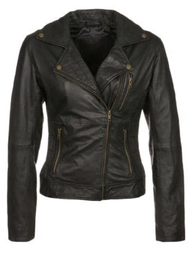 Black Lambskin Leather Jacket for Women Elegance Slim Fit Motorcycle Design - Image 1 of 4