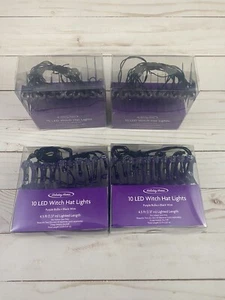 NEU 4x Halloween Hexenhüte Lichterkette LED lila Birnen Innen - Bild 1 von 5